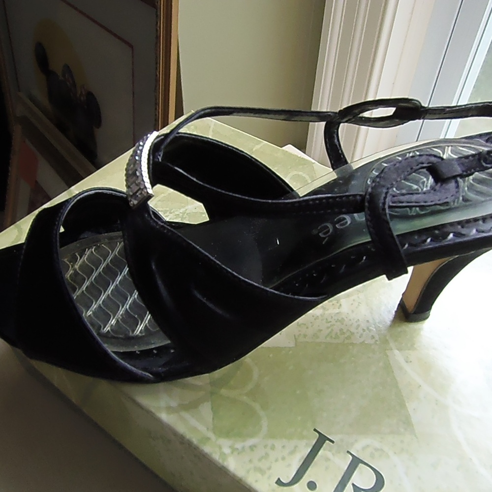Black Satin and Sexy Dress Sandals